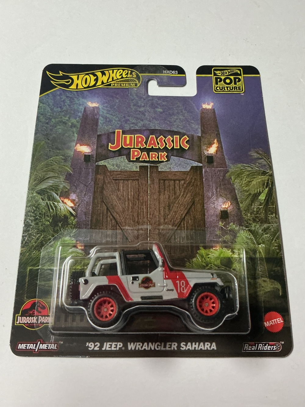 Hot Wheels 1992 Jeep Wrangler Sahara Jurassic Park